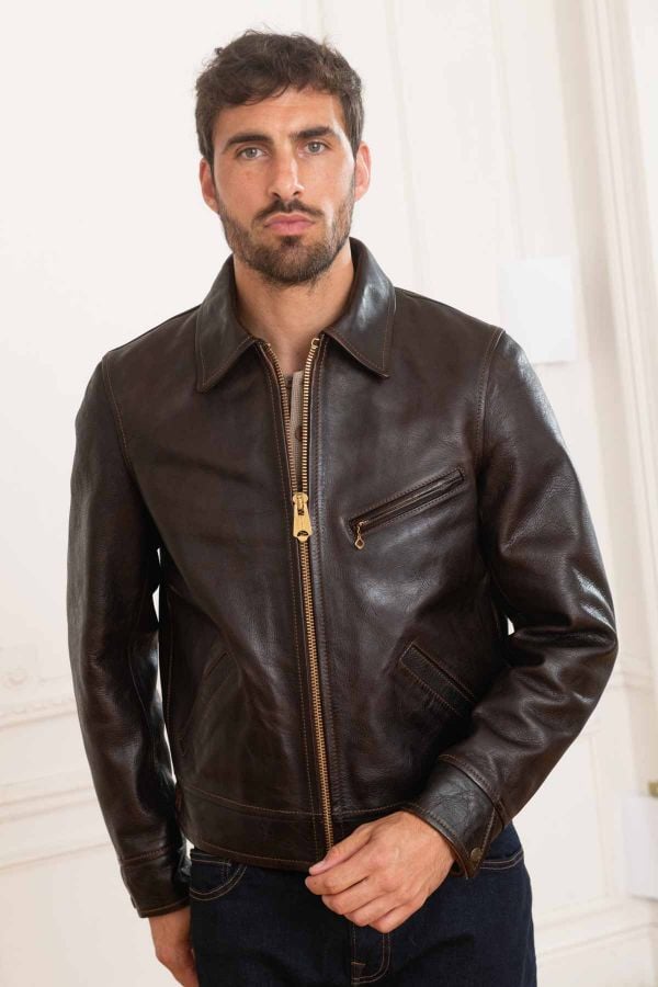 Chaqueta Hombre Thedi Leathers MTC-N127996 BROWN