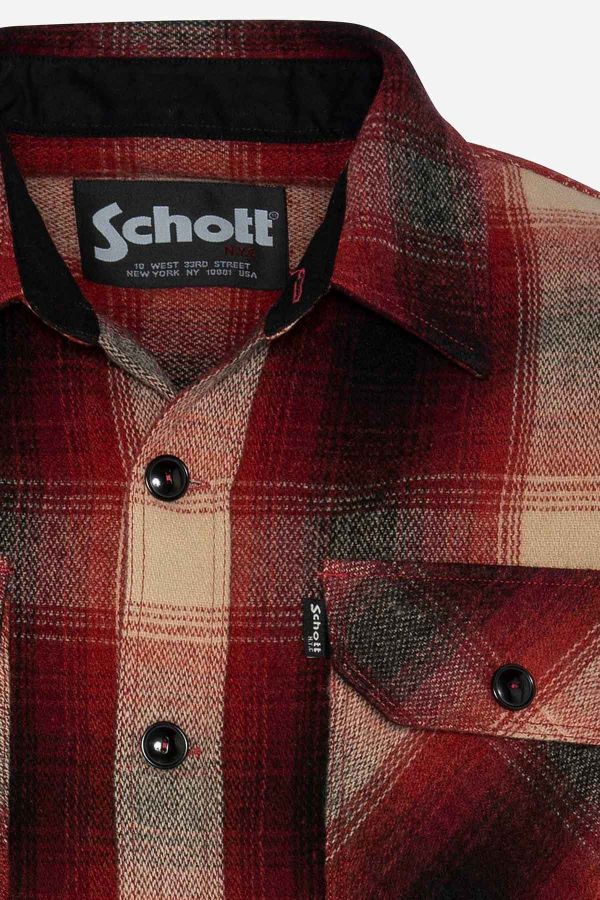 Giacche Uomo Schott SHCARL4 DARK RED CHECKS
