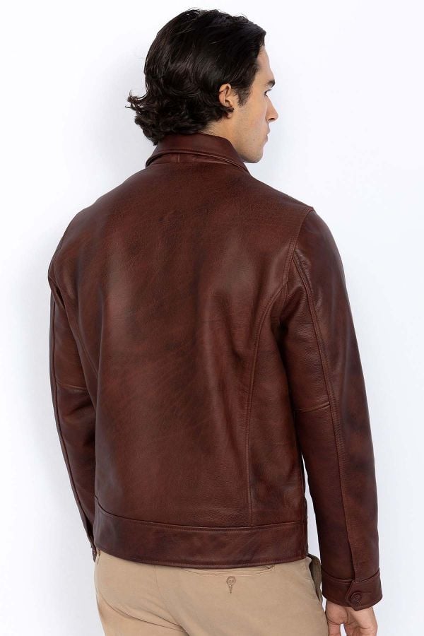 Blouson Homme Schott LCIDAHOVINT BURGUNDY