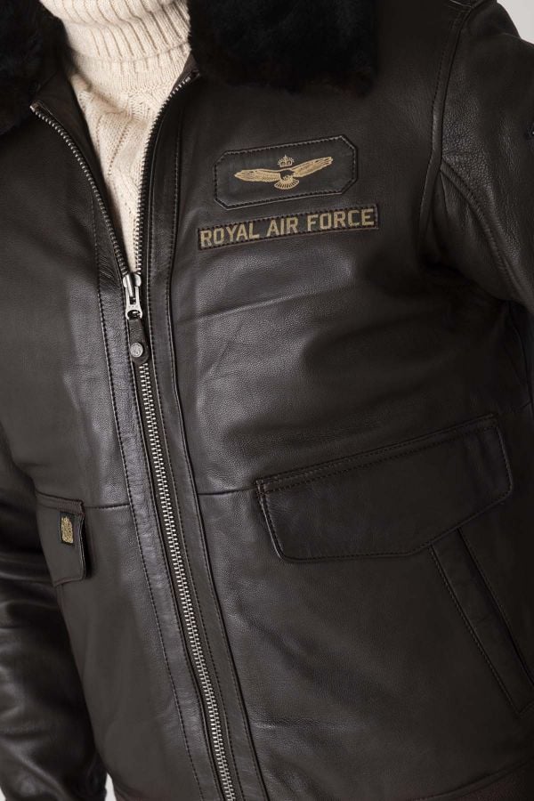 Blouson Homme Royal Air Force BERLINER DARK BROWN