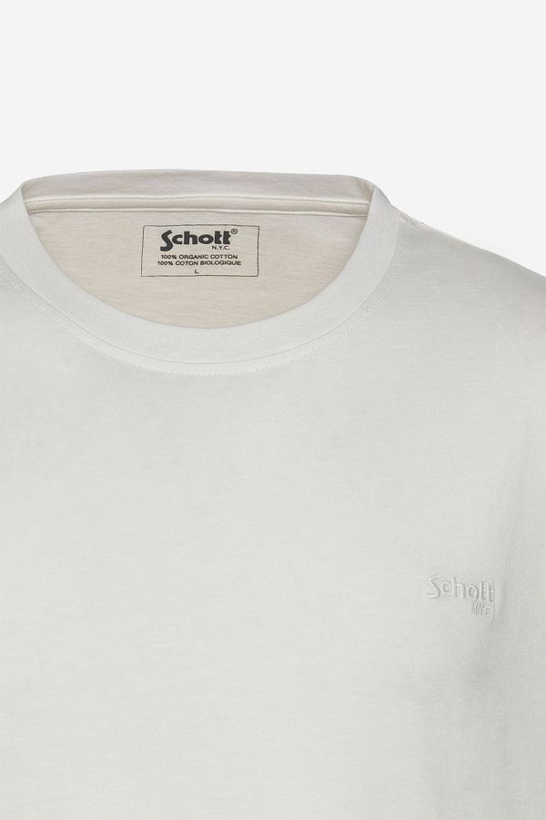 Camiseta Hombre Schott TSBASE01 WASHED BLACK / OFF WHITE