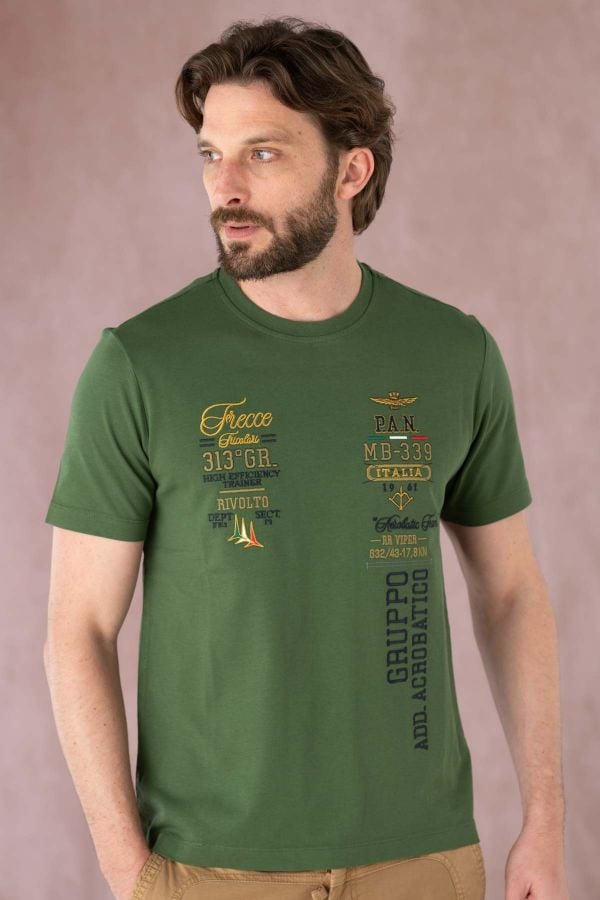 Herren T-shirt Aeronautica Militare TS2226J635 39306 SEAWEED GREEN