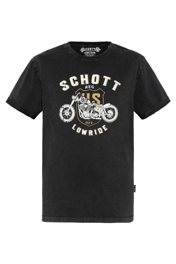T-shirt Uomo Schott TSARON BLACK