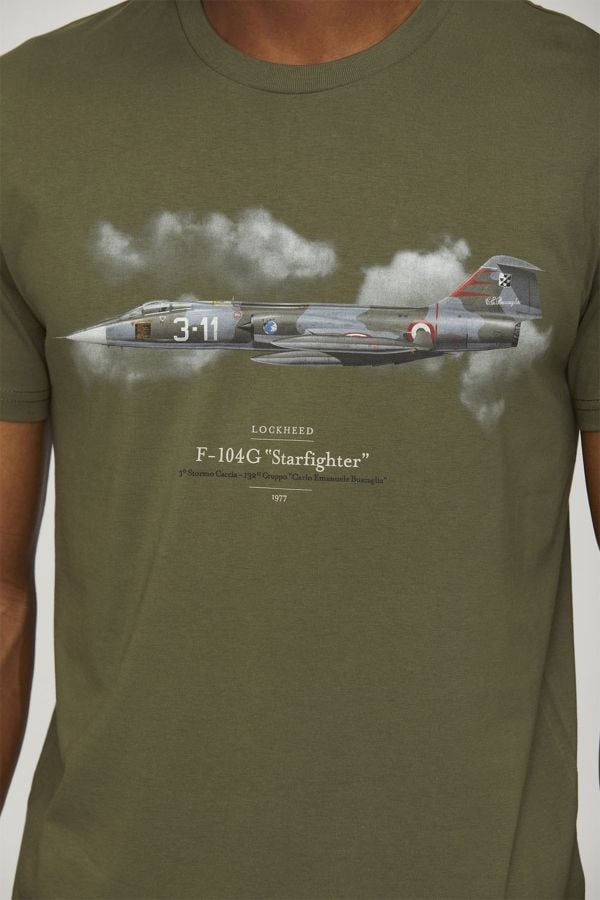 Tee Shirt Homme Aeronautica Militare TS2254J607 39291 VERDE OSCURO