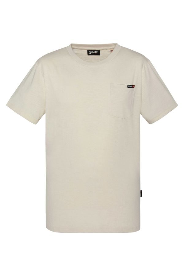 Herren T-shirt Schott TSKEA1 OFF WHITE