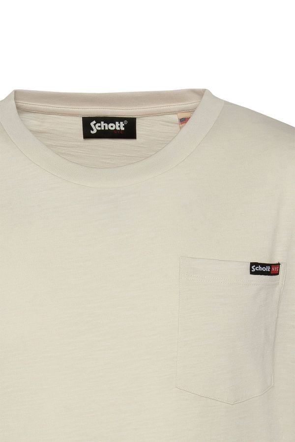 Herren T-shirt Schott TSKEA1 OFF WHITE