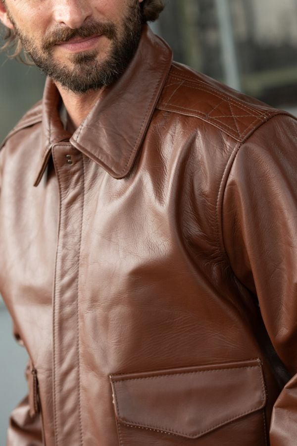 Giacche Uomo Cooper Original 50 MISSION RUSSET COWHIDE A-2 JACKET