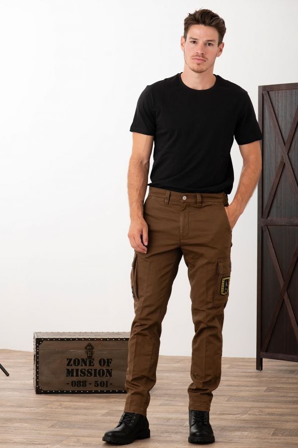 Pantalon Hombre Aeronautica Militare PA1598CT3294 CHOCOLATE