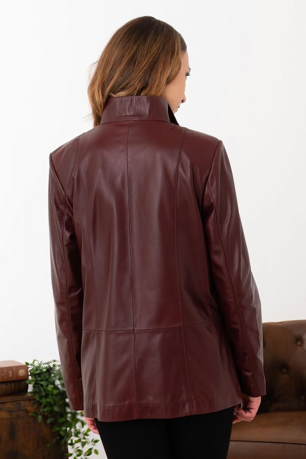 Veste Femme Cityzen ELISABETH AGNEAU PERLE BORDEAUX