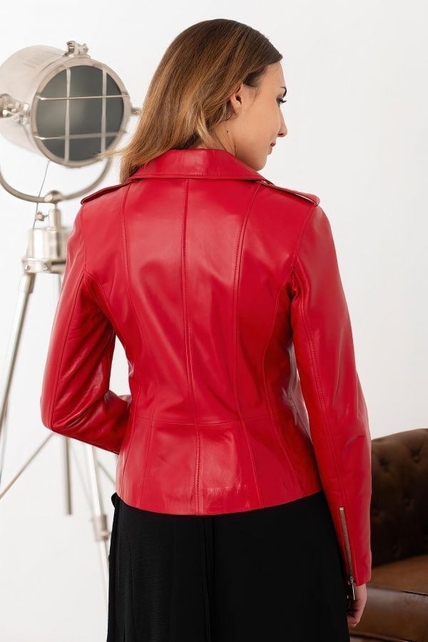 Chaqueta Mujeres Cityzen NEW ICONIQUE AGNEAU PERLE ROUGE