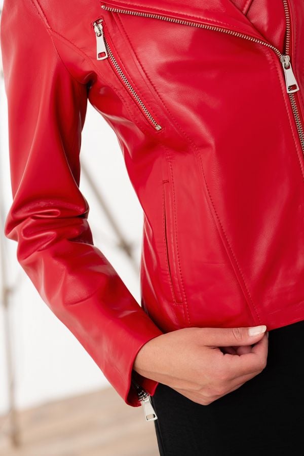 Chaqueta Mujeres Cityzen NEW ICONIQUE AGNEAU PERLE ROUGE