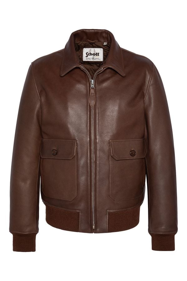 Blouson Homme Schott LCAVIATION24 BROWN