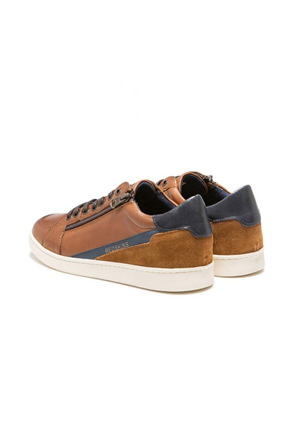 Baskets En Cuir Homme Redskins DECENT COGNAC MARINE