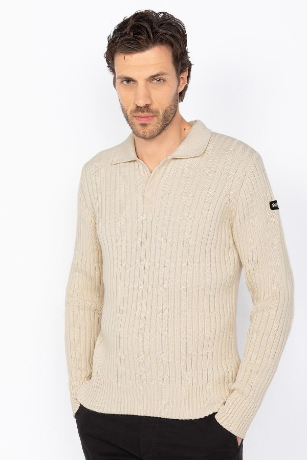 Pull/sweatshirt Homme Schott PLECORAGE4 ECRU