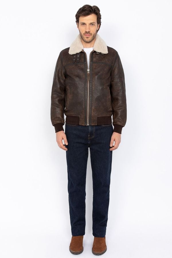 Blouson Homme Schott LCBOMBARDIER BROWN