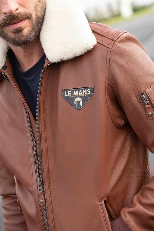 Blouson Homme Steve Mcqueen JOHN SHEEP CROWN HAVANE