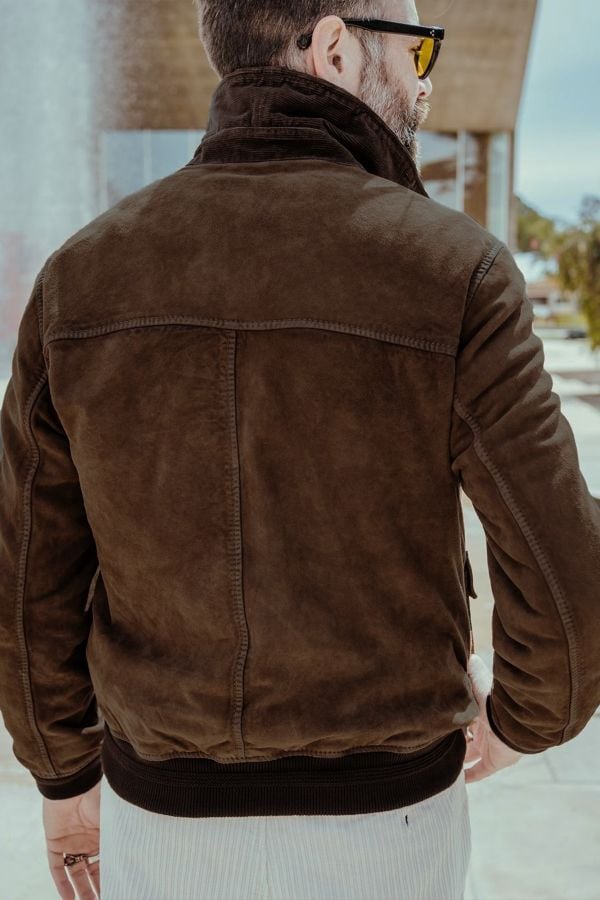 Blouson Homme The Jack Leathers OTTAVIANO + TRI SEASONS BURNED SUEDE WHISKY