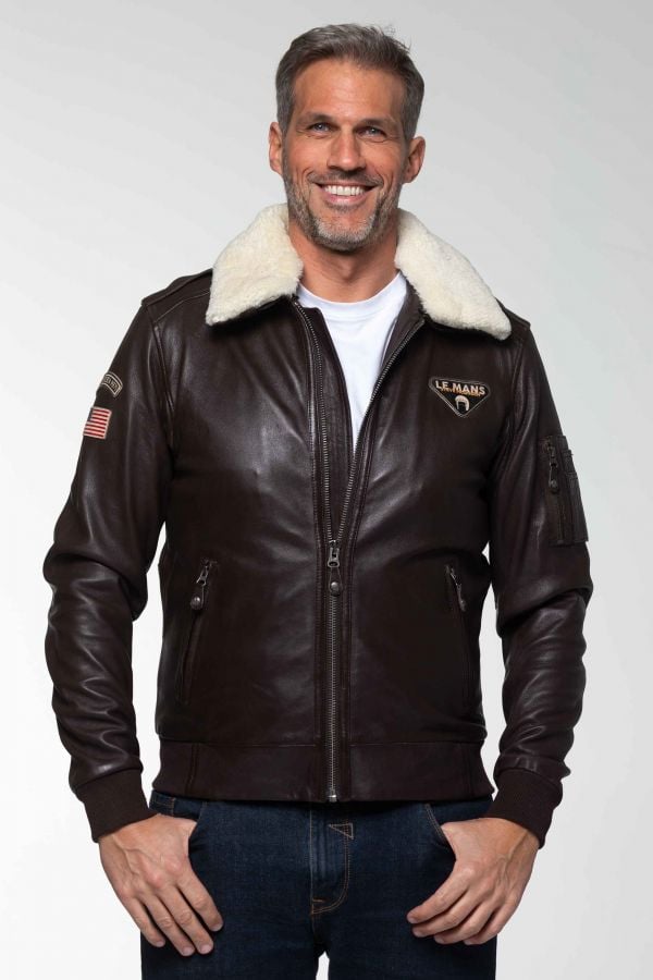 Blouson Homme Steve Mcqueen JOHN SHEEP CROWN DARK BROWN