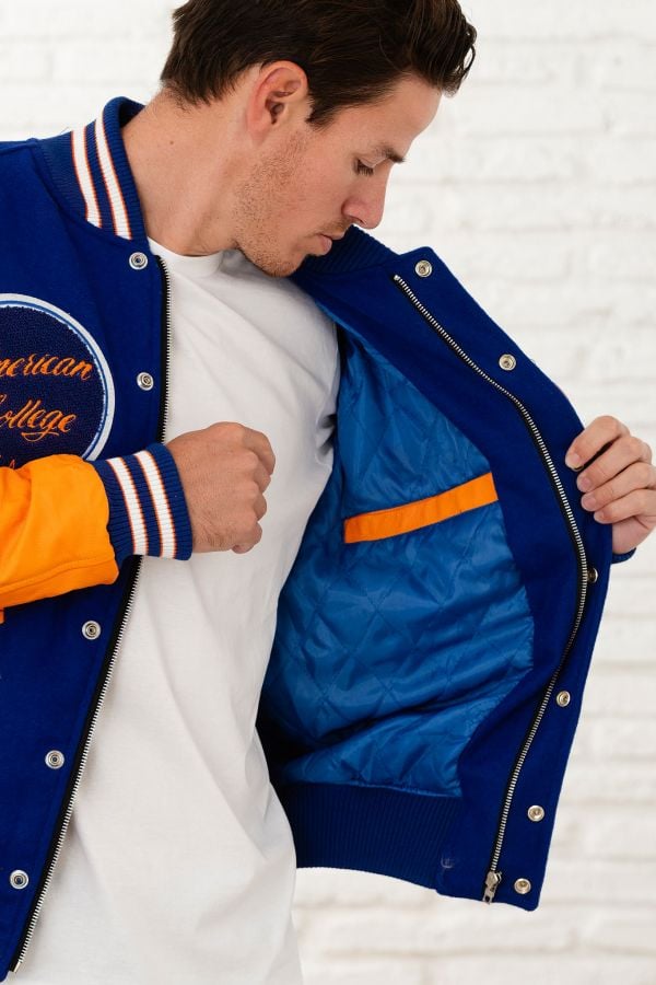 Blouson Homme American College AC-07 BLEU ORANGE