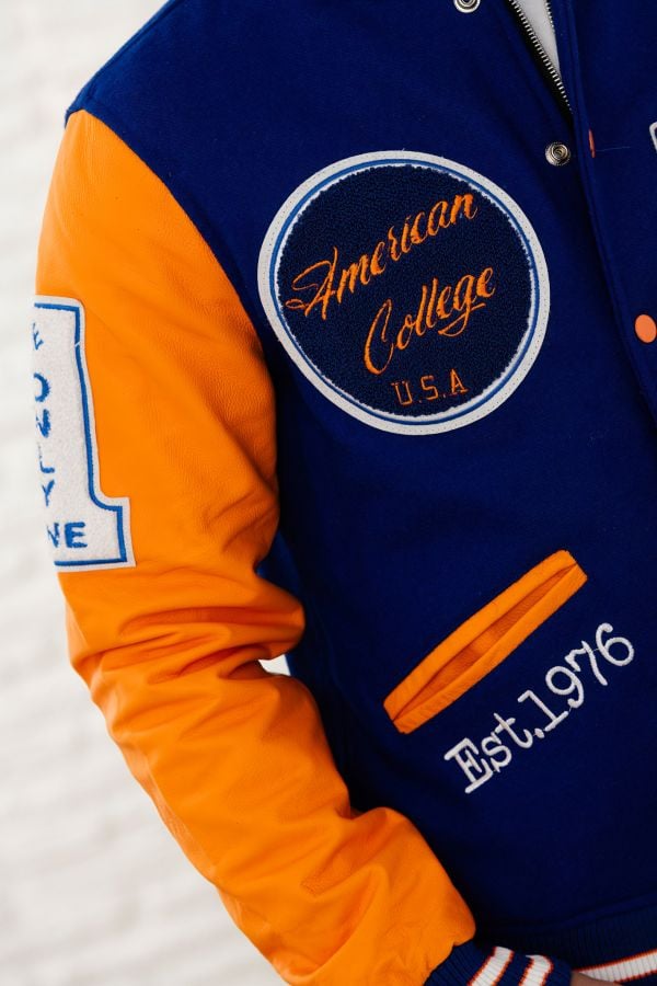 Blouson Homme American College AC-07 BLEU ORANGE