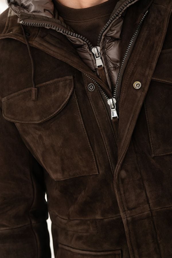 Veste Homme The Jack Leathers RADAR + TRI SEASONS BONDED SUEDE MOKA