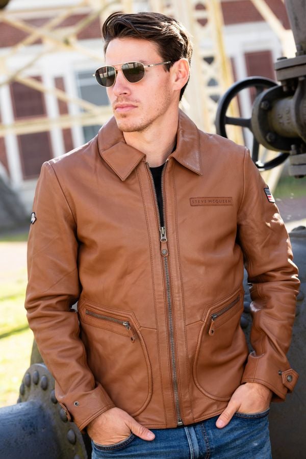 Blouson Homme Steve Mcqueen JOSHUA TOBACCO