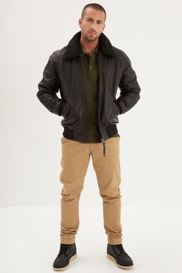 Blouson Homme Daytona JOHNSON + FUR COW MALIBU BLACK