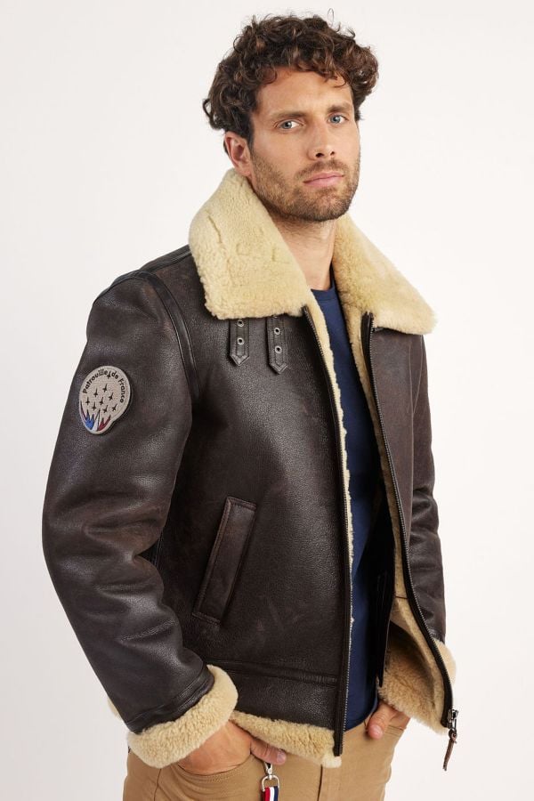 Chaqueta Hombre Patrouille De France MISTRAL QUEENSTOWN BROWN BEIGE