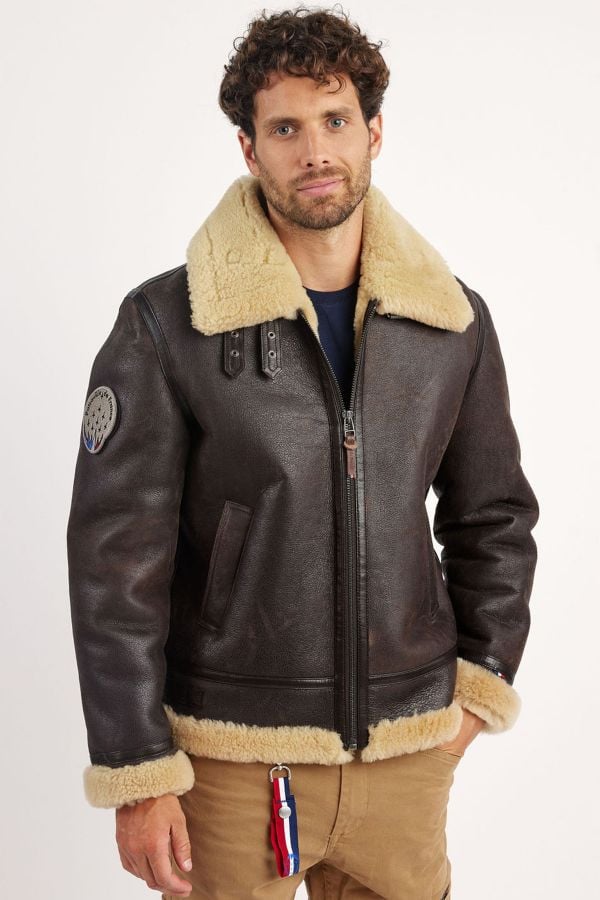 Chaqueta Hombre Patrouille De France MISTRAL QUEENSTOWN BROWN BEIGE