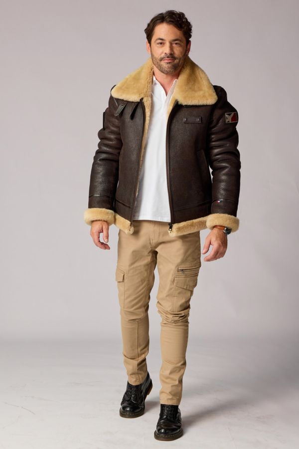 Chaqueta Hombre Patrouille De France TYPHON QUEENSTOWN BROWN / BEIGE