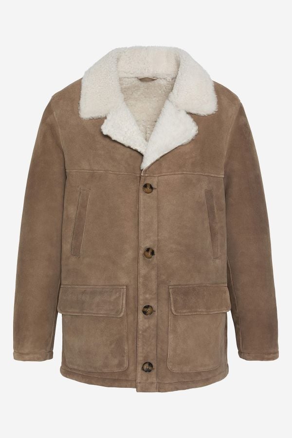 Veste Homme Schott LCCABANSHEEP LIGHT CAMEL