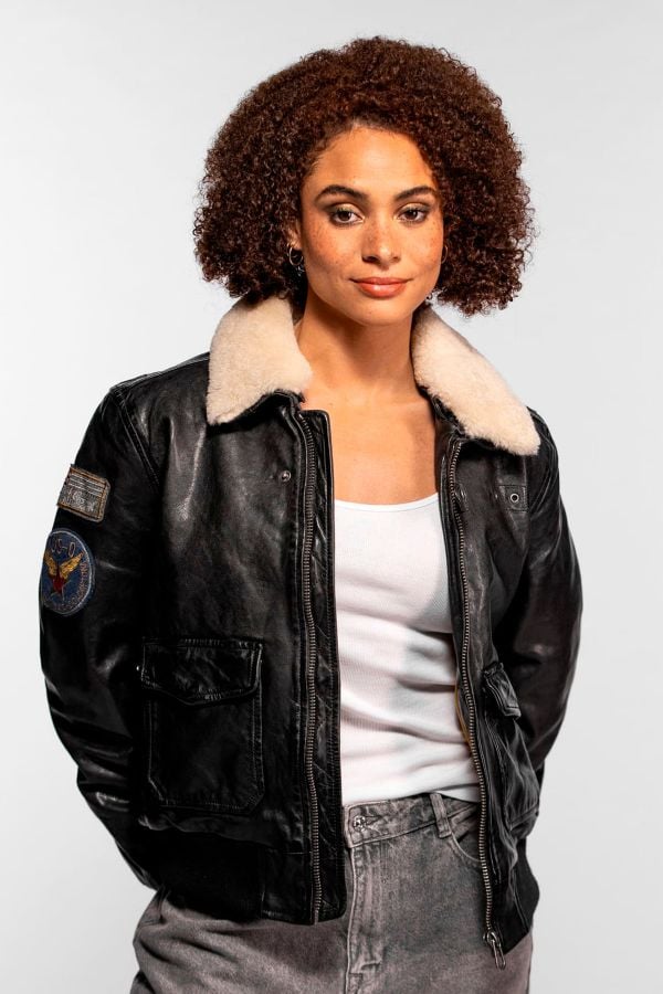Damen Jacke Rose Garden AIR PILOT LAMB PAOLO BLACK