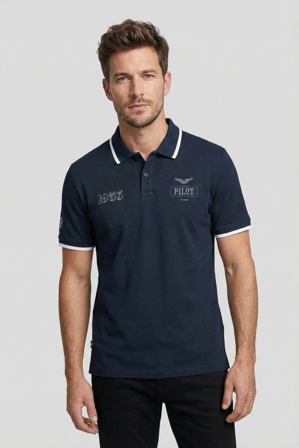 Herren Polo Patrouille De France CAPORAL ARC NAVY BLUE