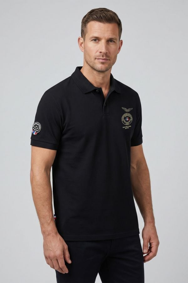 Herren Polo Patrouille De France OFFICIER ARC BLACK