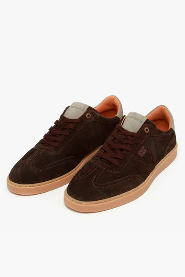 Scarpe Da Ginnastica In Pelle Uomo Redskins QUADRA CHATAIGNE GRIS