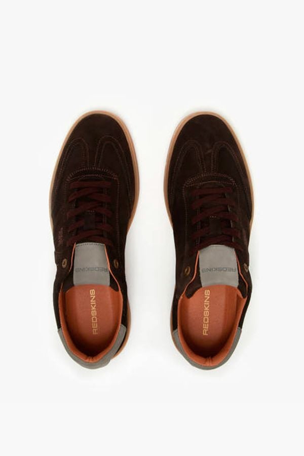 Scarpe Da Ginnastica In Pelle Uomo Redskins QUADRA CHATAIGNE GRIS