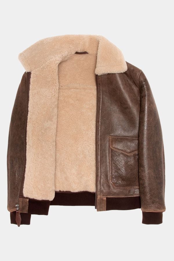 Blouson Homme Schott LCSHEEPPILOT BROWN