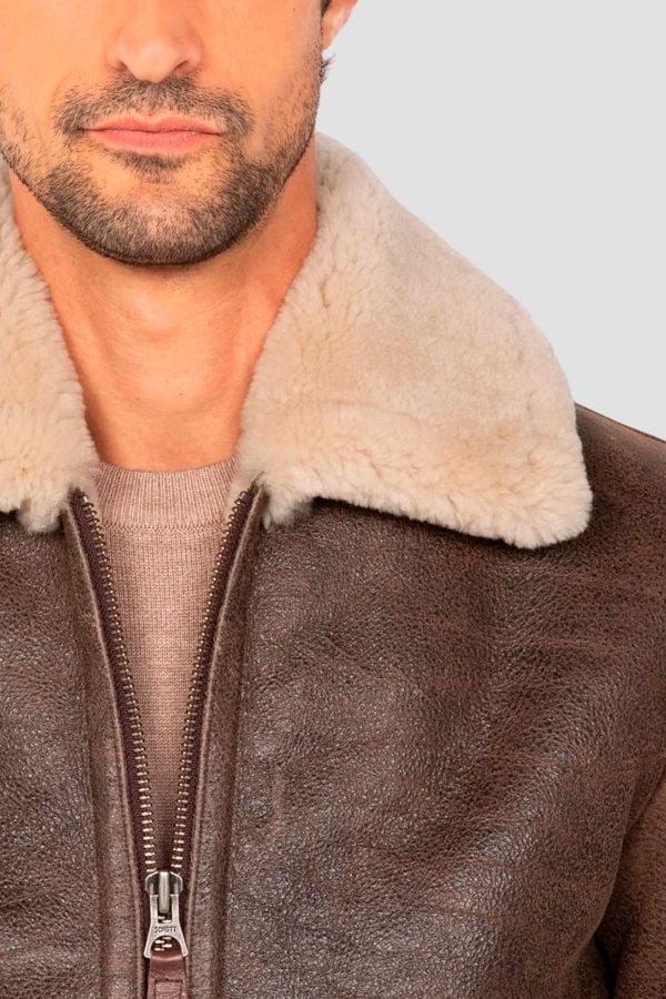 Blouson Homme Schott LCSHEEPPILOT BROWN