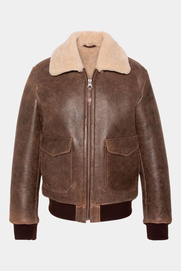 Blouson Homme Schott LCSHEEPPILOT BROWN