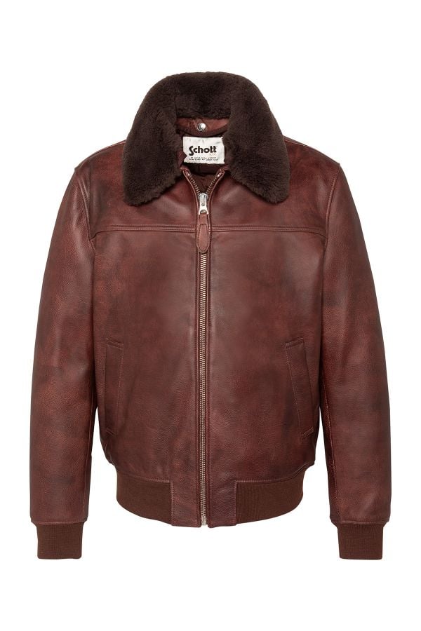Herren Jacke Schott LCOFFICIER26 BURGUNDY — Ansicht 1