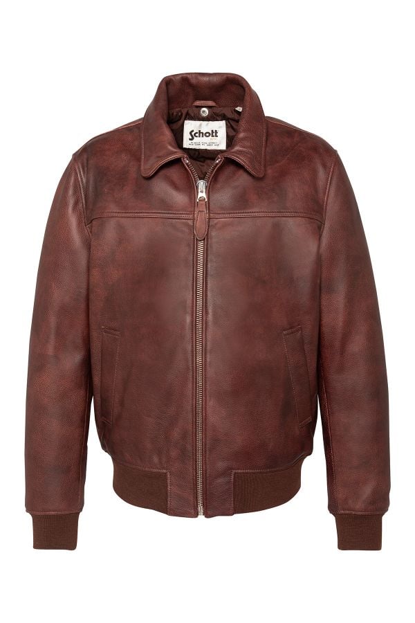 Herren Jacke Schott LCOFFICIER26 BURGUNDY — Ansicht 3