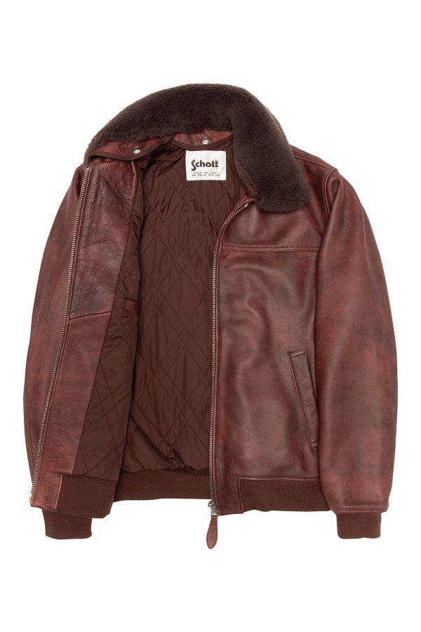 Herren Jacke Schott LCOFFICIER26 BURGUNDY — Ansicht 4