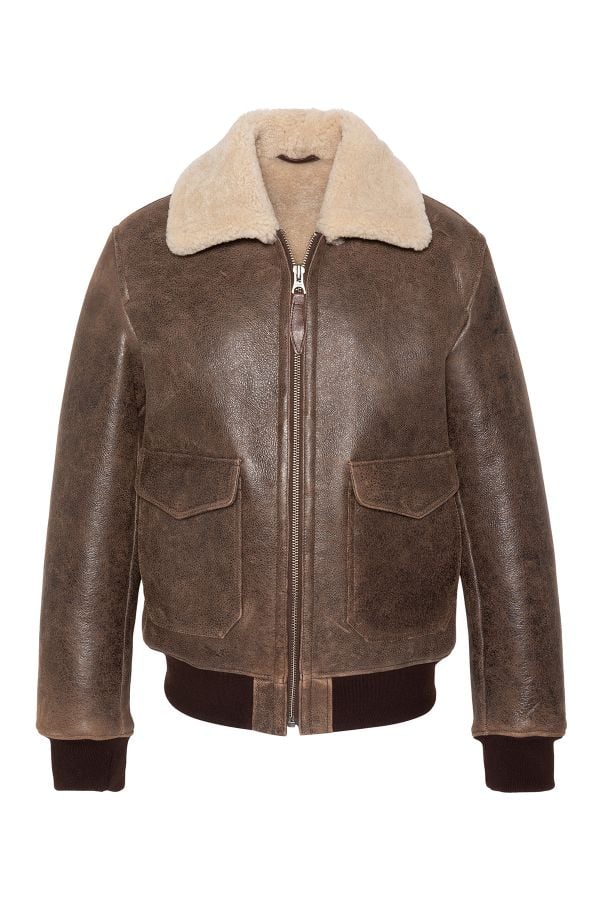 Blouson Homme Schott LCSHEEPPILOT BROWN — vue 1