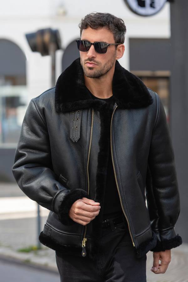Chaqueta Hombre Schott 257S BLACK — vista 2