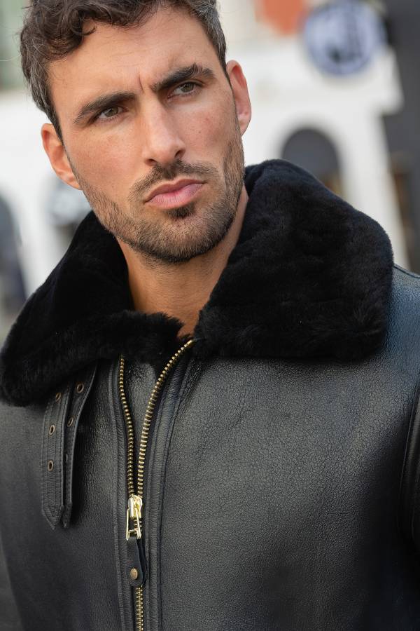 Chaqueta Hombre Schott 257S BLACK — vista 3
