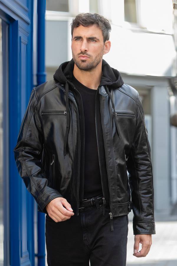 Herren - Serge Pariente ERICO HOOD BUFFLE BLACK — Ansicht 5