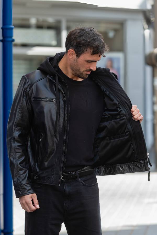 Herren - Serge Pariente ERICO HOOD BUFFLE BLACK — Ansicht 4