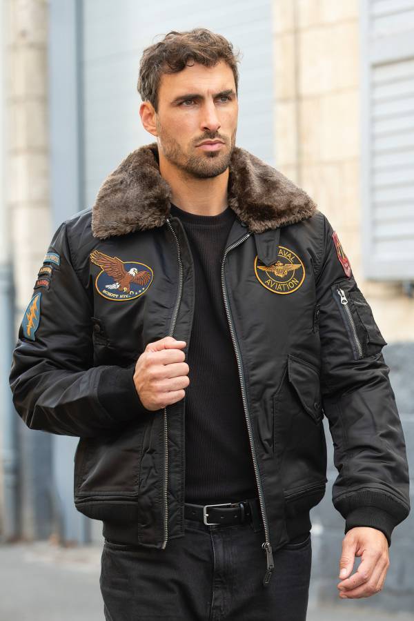 Herren Jacke Schott AIRSTON BLACK — Ansicht 1