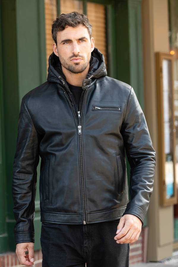 Herren - Serge Pariente RETRO HOOD NYLON BLACK — Ansicht 3