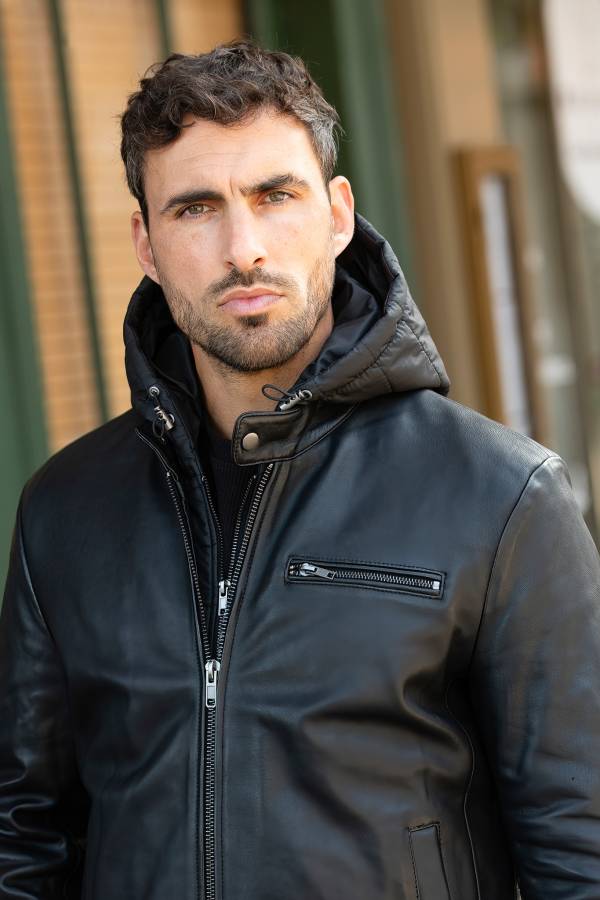 Herren - Serge Pariente RETRO HOOD NYLON BLACK — Ansicht 2